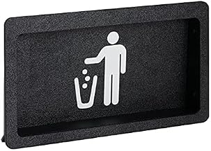 Dispense-Rite FMTD-2BT Built-in Trash Door with Symbol Faceplate, Medium, Black Polystyrene, 7-1/2" H x 13-1/4" W x 2-1/4" D