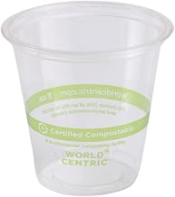 World Centric Ingeo Compostable Clear Cup, 3 Ounce - 2500 per case.