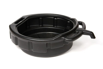 4Galln Oil Drain Pan W/1' by WirthCo – 16 Quart, 4.0 gallons, Polyethylene, Black, Model 32953