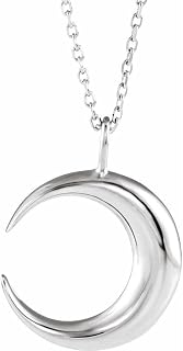 Bonyak Jewelry Platinum Crescent Moon 16-18" Necklace Effortless