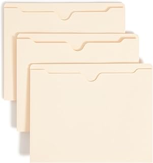 SMEAD File Jackets Letter Size for File Folders, Reinforced Straight-Cut Tab, 2" Expansion, Letter Size, Value Filing Products, Pack of 50