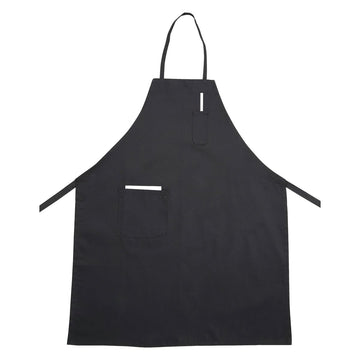 Cotton/Poly Black Bib Apron by Winco – One Size, Polycotton, Black, Model BA-PBK