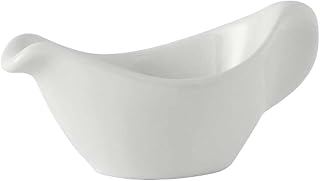 Tuxton BWZ-0259 Vitrified China Sauce Gravy Boat, 2-1/2 oz, White (Pack of 12),
