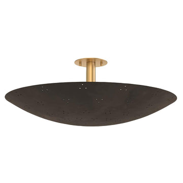 Bern Three Light Flush Mount Vintage Brass/Bronze by Lighting Design – Available in two sizes, Brass, Vintage Brass/Bronze, Model 8728-VB/BRZ