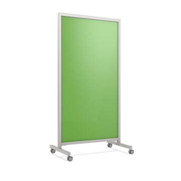 EZ Mobile Glassboard by Ghent – 75" H x 38" W, Glass, Green, Model EZ1NA7538GN
