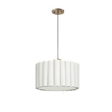 Scalloped Pendant Light - Weathered Brass by NOVA of California – Wood, Weathered Brass & Walnut, Model 3111802WB