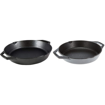 Cast Iron Skillets Bundle (L10SKL + L8SKL) by Lodge – 12", Cast Iron, Black, Pack of 2