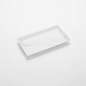 Melamine Matte Rectangular Platter by American Metalcraft – Large, Melamine, White Marble, Model MWMEL19