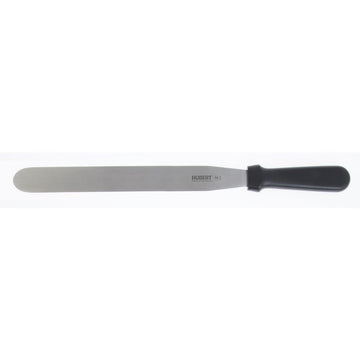 Spatula Stainless Steel with Black Polypropylene Handle - 10"L Blade by HUBERT – Medium, Stainless Steel, Silver, Model GS-10508250AK