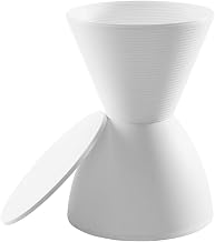 Furnifact Haste Stool White Modern Design Compact Seating for Kitchen, Home, or Cafe Use