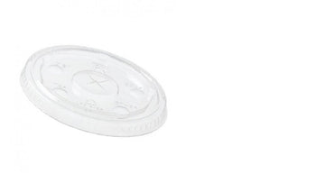 Clear Straw Slotted Flat Lid for Fabrikal 9 & 10 oz. Plastic Cups - 2500 per case by Fabri-Kal – Plastic, Clear, Model LKC9/10