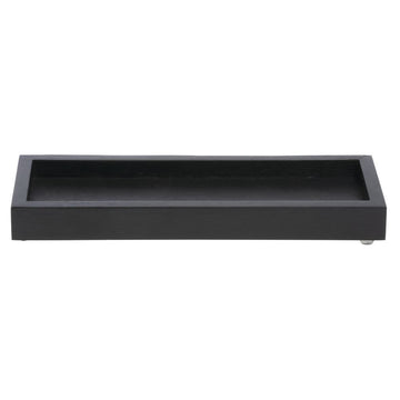 Black Bamboo Tray - 10"L x 3 1/2"W x 1"H by Front of the House – 10" x 3.5" x 1", Bamboo, Black, Model 26244