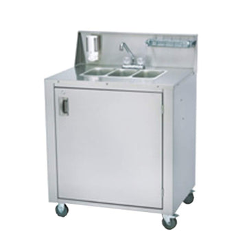 Triple Sink Cart by Crown Verity – Large, Stainless Steel, Model CV-PHS-3