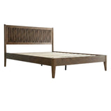 Solid Wood Platform Bed Frame with Headboard and Footboard by Furnifact – Barnwood