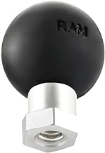 RAM MOUNTS 1/4"-20 Female Thread Ball Adapter with B Size 1" Ball | Female threaded hex post adapter, marine-grade aluminum for cameras and accessories