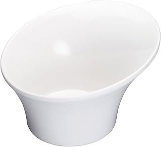 Winco WDM004-202, 7-1/4-Inch Dia 0.75 Qt White Melamine Angled Mini Bowls, Ardesia Priscila Serving Dessert Cups, Salad Bowl Set, Ice Cream Dishes, Melamine Dipping Cups, 24-Piece Set
