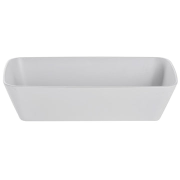 Serving Bowl White Soft Square - 12 1/2"L x 7"w x 3 1/5"H by HUBERT – Melamine, White, Model M2341-WHITE