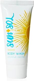 World Amenities Sun + Sol Refreshing Body Wash With Warm Coconut & Vanilla Fragrances, Travel Size Toiletries, Mini Hotel Amenities, 0.7 oz