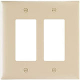 Legrand Pass & Seymour TPJ262I Trademaster Jumbo Oversized Unbreakable Nylon Wall Plate, 2 Gang, Two Decorator Rocker GFCI Cover, Ivory (1 Count)