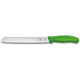21 cm Serrated Edge Bread Knife Blister Pack by Victorinox – 8.3", Stainless Steel, Green, Pack of 10, Model 6.8636.21L4B