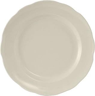 Tuxton China TSC-008 Plate, 9" Diameter, Round, Scalloped Edge, Microwave and Dishwasher Safe, Oven Proof, Fully Vitrified, Ceramic, Shell, American White/Eggshell, Pack of 24