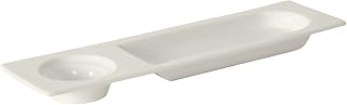 Tuxton AMU-554 Vitrified China AlumaTux Rectangular Plate with 2 Compartments, 13-1/2" x 3-7/8", Pearl White (Pack of 12),