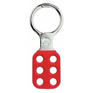 Lockout Tagout Safety Hasp by Master Lock – 1-1/2" Inside Jaw Diameter, Aluminum, Red
