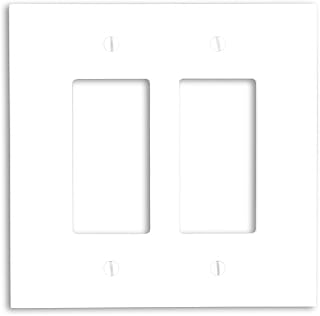 Leviton 2-Gang Decora/GFCI Device Decora Wallplate, Oversized, Thermoset, Device Mount, 88602, White