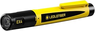Ledlenser EX4 ATEX Zone 0 LED Intrinsically Safe Pen Torch, x2 AAA Battery, 50 Lumen IP66 Waterproof Pocket Torch, Up to 7 Hours Run Time, for Use in Explosive Atmospheres - Fuel Tanks, Grain Silos