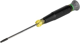 KLEIN TOOLS 6323 Mini Precision Screwdriver, T10H TORX Tamperproof Tool with Cushion-Grip Handle and Color Coded Rings, 3-Inch Shank