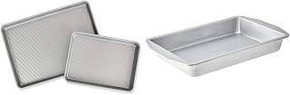 USA Pan Nonstick Half Sheet Pan and Quarter Sheet Pan, Set of 2, Aluminized Steel & American Bakeware Classics 9 x 13-Inch Rectangular Lasagna, Cake and Brownie Pan, Aluminized Steel, 9 x 13 Inch