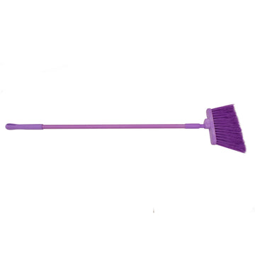 SPARTA 41083EC68 Plastic Color Coded Broom – Unflagged Bristles, Long Broom With Angled Head For Small Debris Cleaning, 56 Inches, Purple, (Pack of 12)
