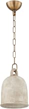 Troy Lighting Relic 8.25" Pendant | Patina Brass and Ceramic Relic White Finish | Bell Shaped Shade | Rustic Modern 1-Light Pendant | Made of Metal and Ceramic | 8.25" W x 11.5" H | F2708-PBR/CRE