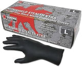 MCR Safety 6062M Nitrile Disposable Gloves, Powder Free; Textured, 6 Mil, Medium, Black (100 Count)