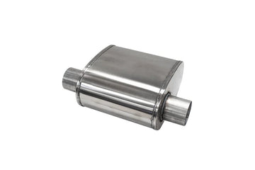 EXHST Corsa - Custom Sport Muffler 304SS 3in Offset In / 3in Offset Same Side Out 10in Length () – Stainless Steel, Model CP300SS