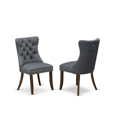 Wooden Parsons Dining Chair with Finish by Furnifact – Wood, Antique Walnut, Pack of 2