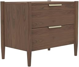 Starlight Canyon Home Walnut Nightstand Modern Contemporary Design Rubberwood Solids Oak Veneer Single Drawer Storage Bedroom Furniture