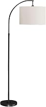 Monarch Specialties 9749, Black Cream Shade, Contemporary Lighting Arc Floor Lamp Metal Ivory, 26.25" L x 16" W x 65" H