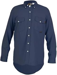 MCR Safety S1NM Flame Resistant (FR) Work Shirt, Navy Blue, Medium