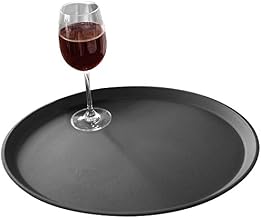 Cambro - 2500CT110-19 in x 23 in Oval Black Camtread Serving Tray