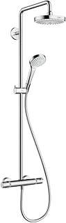 hansgrohe Croma Select S 180 2jet Showerpipe EcoSmart 9 l/min White/Chrome 27254400, Thermostat