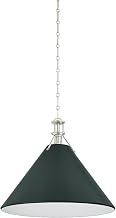 Hudson Valley Lighting MDS352L-PN/SSG Painted No. 2-1 Light Pendant - 17.5 Inches Tall and 21 Inches Wide - Polished Nickel/Soft Studio Green