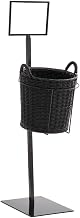 HUBERT Basket Stand w/ Black Basket - 19 43/50" L x 14 37/50" W x 51 17/100" H