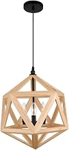 CWI Lighting Lante 3 Light Pendant with Black & Wood Finish 9945P17-3-101