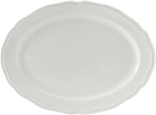 Tuxton Charleston Porcelain White Scalloped 10-1/2-Inch x 7-3/4-Inch Oval Platter, Case of 12, Bright White; Scratch Resistant; Chip Resistant; Lead & Cadmium Free; Dishwasher, Microwave, Oven Safe