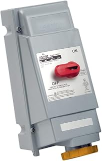 Leviton 460MI12W 60 Amp, 125/250 Volt, IEC 60309-1 & 60309-2, 3P, 4W, North American Pin & Sleeve Mechanical Interlock, Industrial Grade, IP67, Watertight, Non-Fused - ORANGE