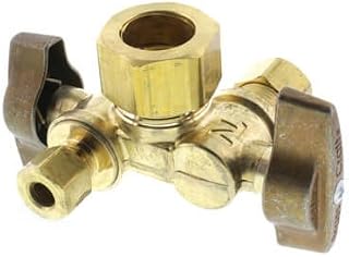 BrassCraft 5/8" OD Compression x 3/8" OD Compression x 1/4" OD Compression Angle Supply Stop(Rough Brass)