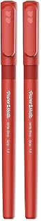 Paper Mate Write Bros Grip Ballpoint Pens, Medium Point, 1.0 mm, Red Barrel, Red Ink, Pack Of 24 Pens