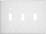Leviton 3-Gang Toggle Device Switch Wallplate, Midway Size, 80511-W, White