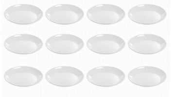 ® Shallow White Melamine Bowl - 18" L x 11" W x 1 1/2" H by HUBERT – 12 Pack, 55.0 ounces, White, Model 180710